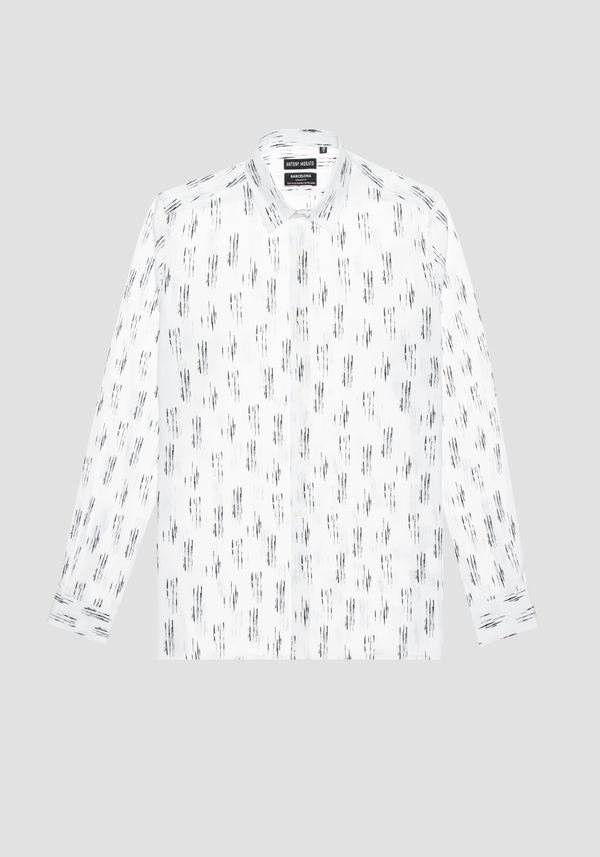 "BARCELONA" REGULAR FIT SHIRT IN COTTON BLEND WITH CONTRASTING PATTERN - Antony Morato Online Shop