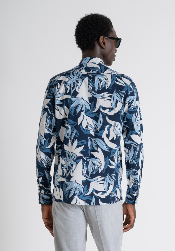COTTON BLEND REGULAR STRAIGHT FIT "BARCELONA" SHIRT WITH ALL OVER PATTERN - Antony Morato Online Shop