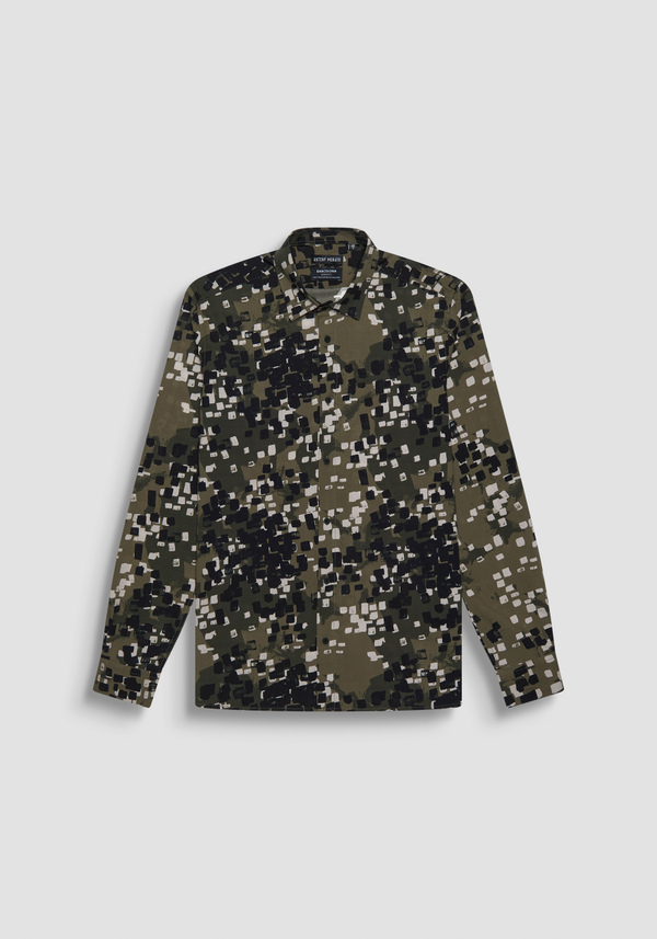 "BARCELONA" REGULAR FIT STRAIGHT CUT PRINTED VISCOSE BLEND SHIRT - Antony Morato Online Shop