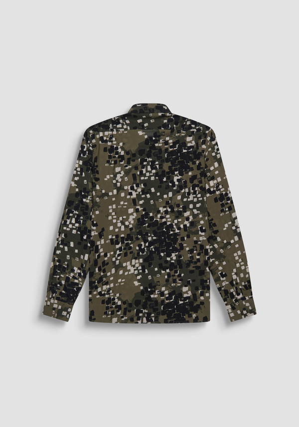 "BARCELONA" REGULAR FIT STRAIGHT CUT PRINTED VISCOSE BLEND SHIRT - Antony Morato Online Shop