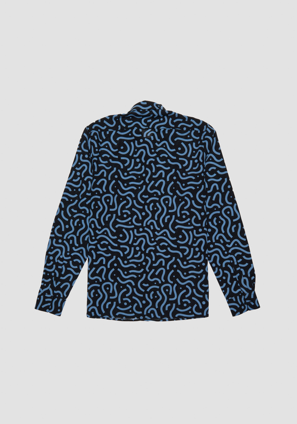 REGULAR FIT "BARCELONA" STRAIGHT CUT SHIRT IN PATTERNED VISCOSE BLEND - Antony Morato Online Shop