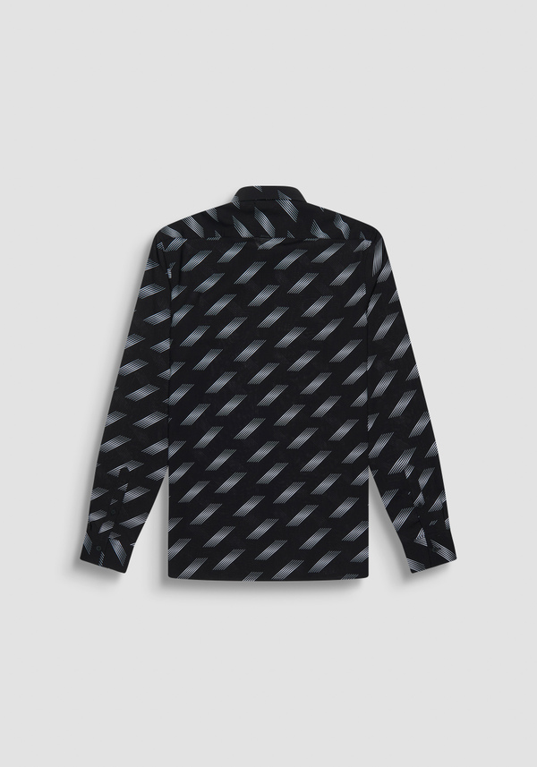 REGULAR FIT "BARCELONA" STRAIGHT CUT SHIRT IN GRADIENT PATTERNED VISCOSE BLEND - Antony Morato Online Shop