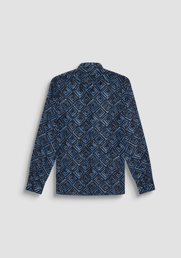 REGULAR FIT "BARCELONA" SHIRT IN DIAMOND PATTERNED VISCOSE BLEND - Antony Morato Online Shop