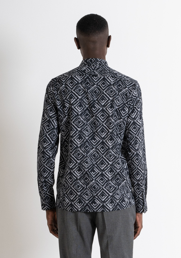 HEMD „BARCELONA“ REGULAR FIT AUS VISKOSE-MISCHGEWEBE MIT RAUTENMUSTER - Antony Morato Online Shop