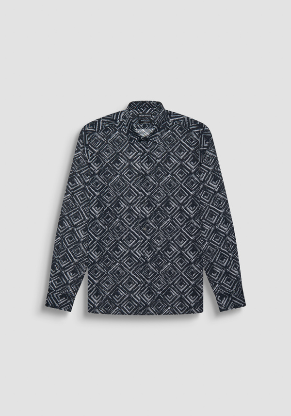 HEMD „BARCELONA“ REGULAR FIT AUS VISKOSE-MISCHGEWEBE MIT RAUTENMUSTER - Antony Morato Online Shop