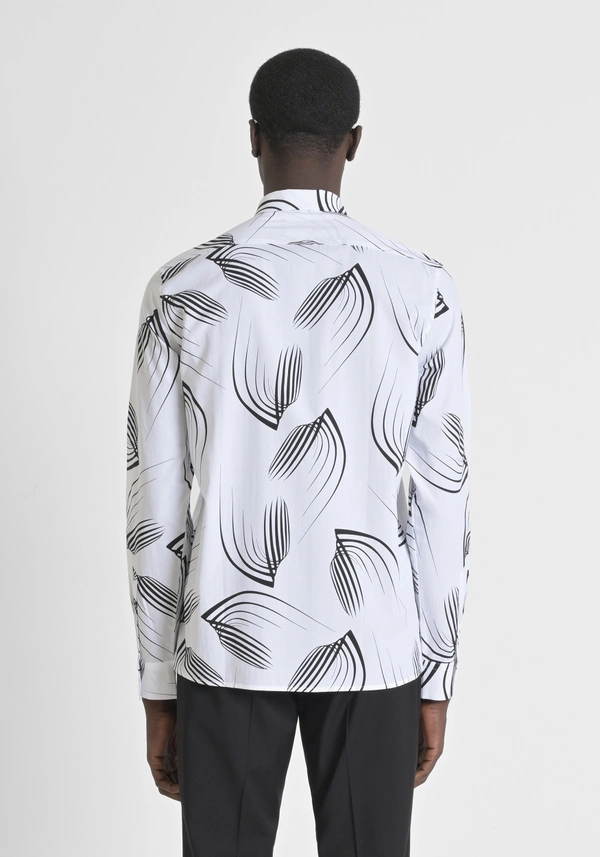 "BARCELONA" REGULAR FIT COTTON BLEND SHIRT WITH PATTERNED PRINT - Antony Morato Online Shop