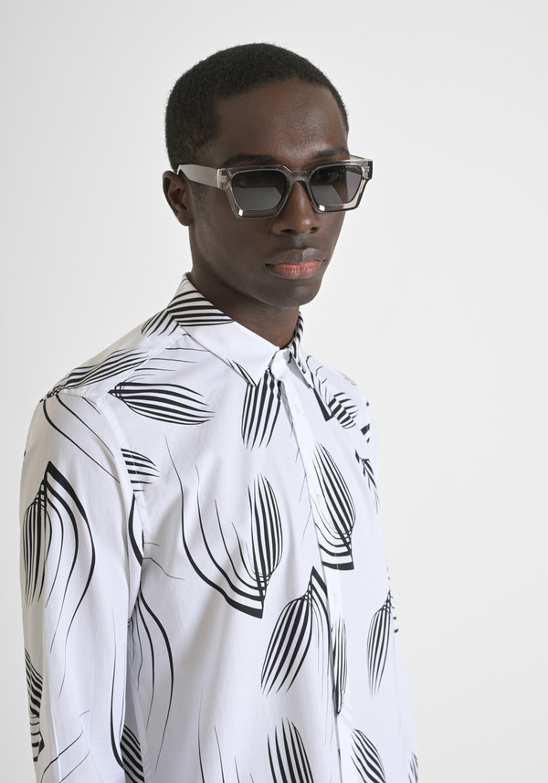 "BARCELONA" REGULAR FIT COTTON BLEND SHIRT WITH PATTERNED PRINT - Antony Morato Online Shop