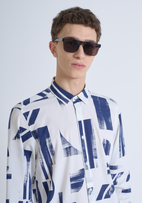HEMD REGULAR STRAIGHT FIT „BARCELONA“ AUS BEDRUCKTEM BAUMWOLL-MISCHGEWEBE - Antony Morato Online Shop
