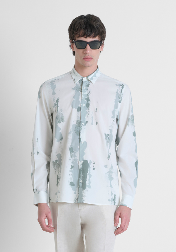 CHEMISE REGULAR STRAIGHT FIT « BARCELLONA » EN COTON MÉLANGÉ IMPRIMÉ - Antony Morato Online Shop