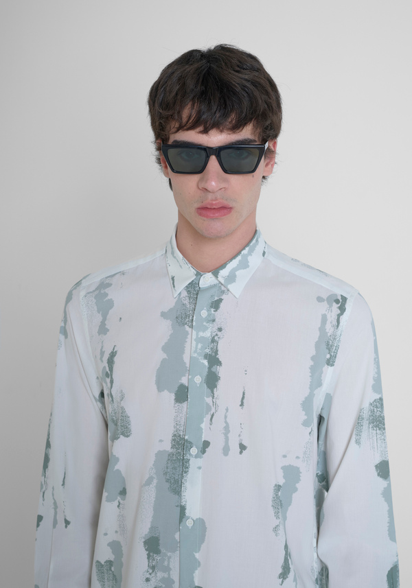 CHEMISE REGULAR STRAIGHT FIT « BARCELLONA » EN COTON MÉLANGÉ IMPRIMÉ - Antony Morato Online Shop