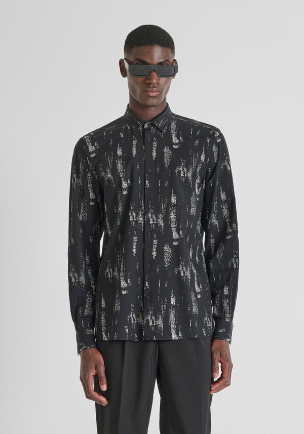 REGULAR STRAIGHT FIT "BARCELONA" IN PRINT COTTON BLEND SHIRT - Antony Morato Online Shop