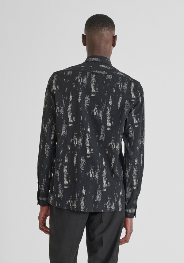 REGULAR STRAIGHT FIT "BARCELONA" IN PRINT COTTON BLEND SHIRT - Antony Morato Online Shop