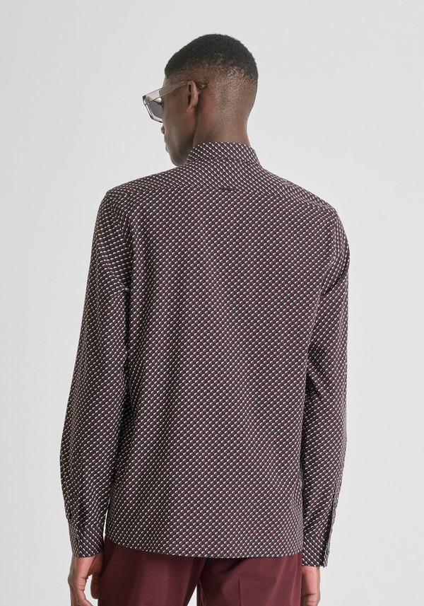 REGULAR STRAIGHT FIT "BARCELONA" COTTON BLEND SHIRT IN DOTS PRINT - Antony Morato Online Shop