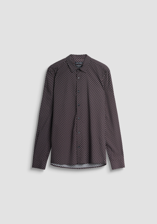 REGULAR STRAIGHT FIT "BARCELONA" COTTON BLEND SHIRT IN DOTS PRINT - Antony Morato Online Shop