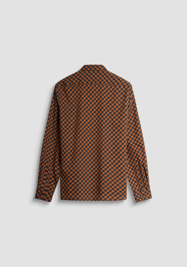 REGULAR STRAIGHT FIT "BARCELONA" COTTON BLEND SHIRT IN GEOMETRIC PRINT - Antony Morato Online Shop