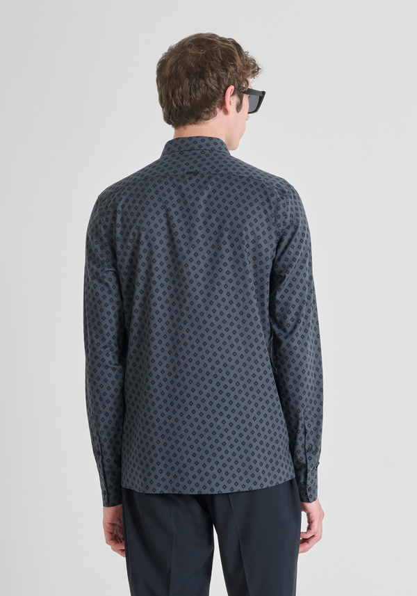 "BARCELONA" REGULAR STRAIGHT FIT COTTON BLEND SHIRT IN ABSTRACT PRINT - Antony Morato Online Shop
