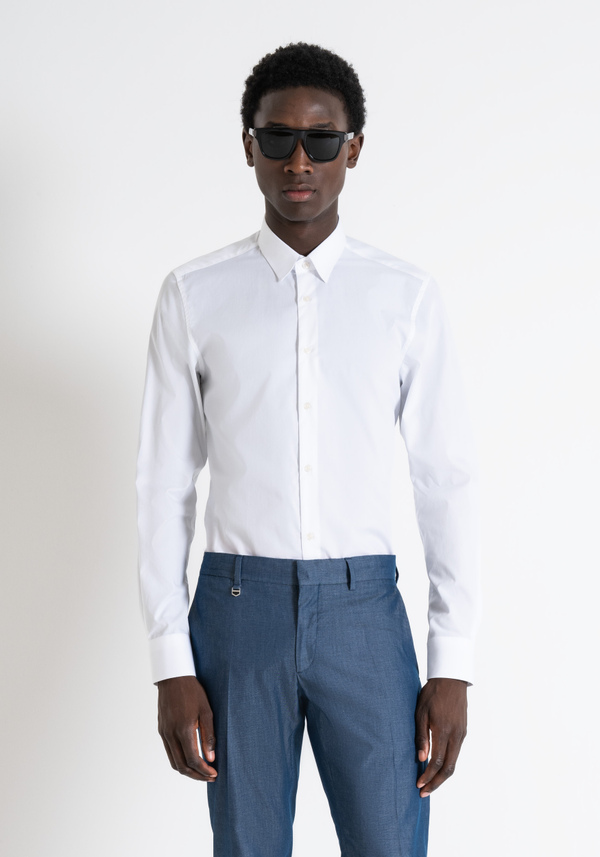 SLIM FIT "NAPOLI" COTTON EASY IRON SOLID SHIRT - Antony Morato Online Shop