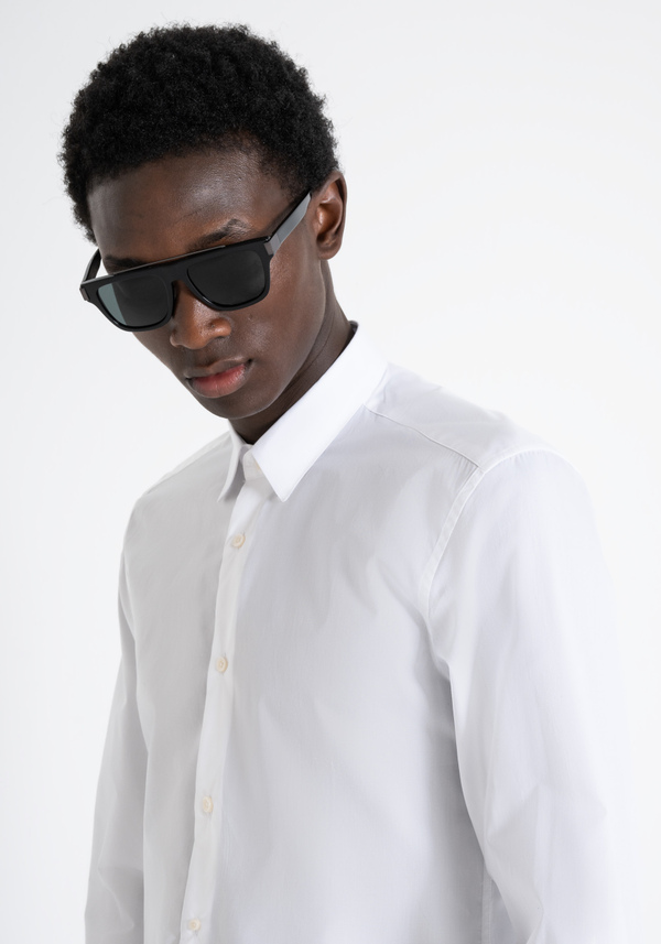 SLIM FIT "NAPOLI" COTTON EASY IRON SOLID SHIRT - Antony Morato Online Shop