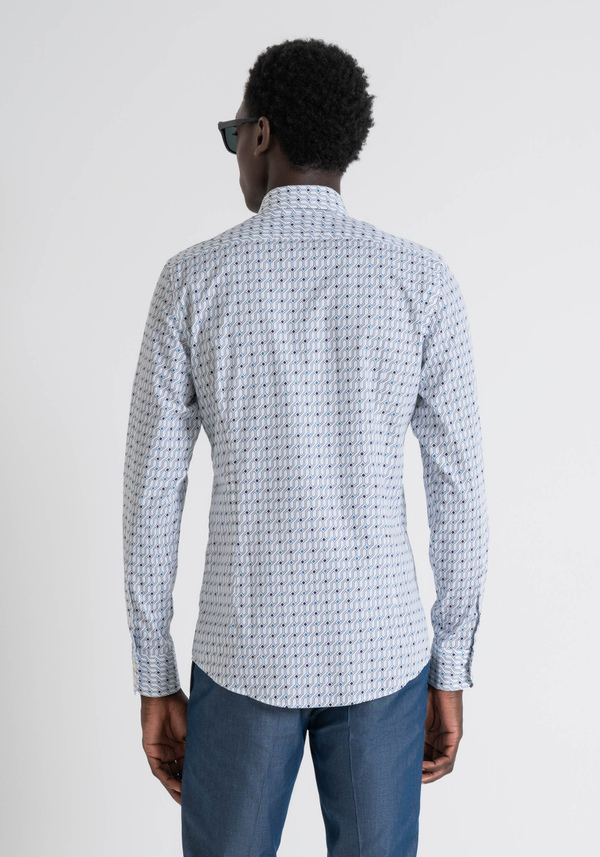 SLIM FIT "NAPOLI" COTTON SHIRT WITH ALL OVER PRINT - Antony Morato Online Shop