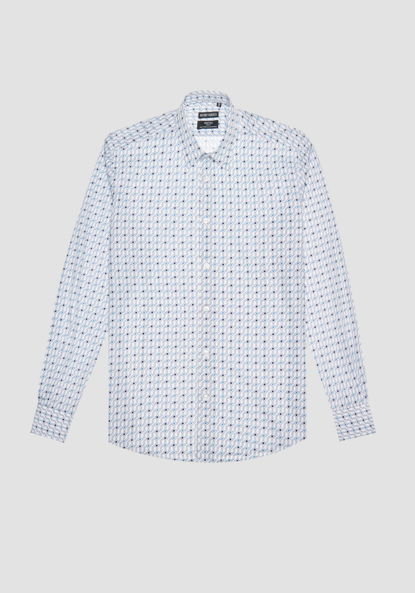 SLIM FIT "NAPOLI" COTTON SHIRT WITH ALL OVER PRINT - Antony Morato Online Shop