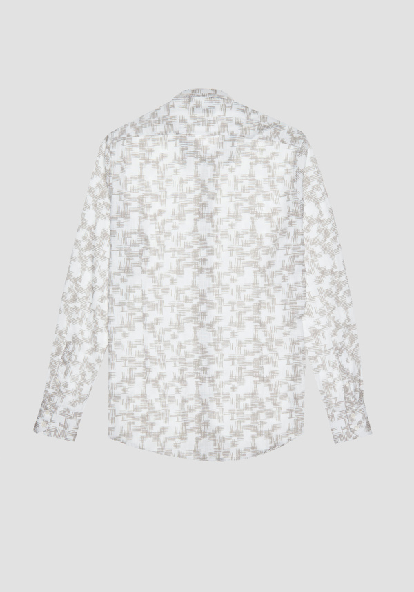 SLIM FIT "NAPOLI" SLUB PRINTED COTTON SHIRT - Antony Morato Online Shop