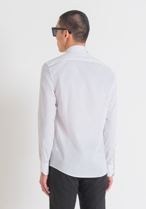 CAMICIA SLIM FIT “NAPOLI” IN COTONE MANO MORBIDA CON MICRO STAMPA ALL OVER - Antony Morato Online Shop