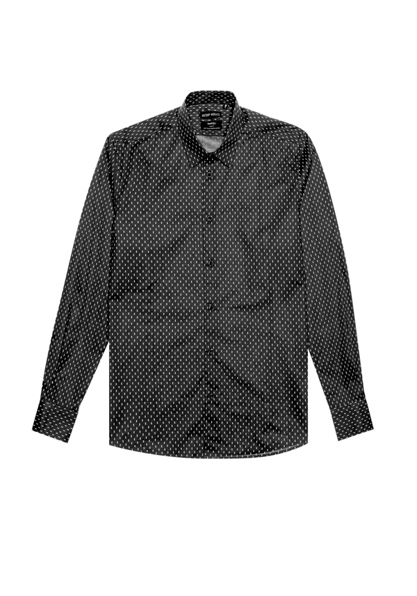 "NAPOLI" SLIM FIT SHIRT IN SOFT-FEEL COTTON WITH ALL-OVER MICRO PRINT - Antony Morato Online Shop