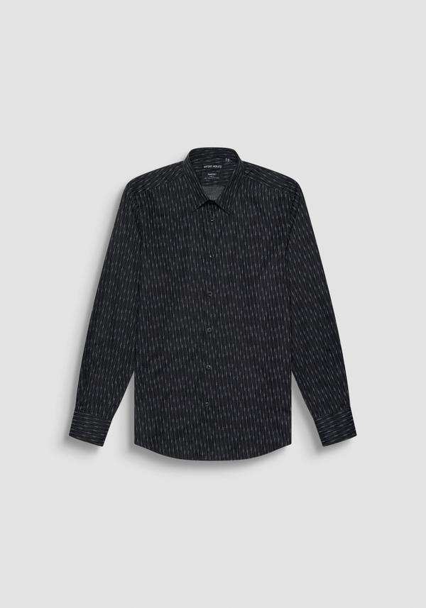 SLIM FIT "NAPOLI" SHIRT IN BLUE COTTON WITH MICRO PATTERN - Antony Morato Online Shop