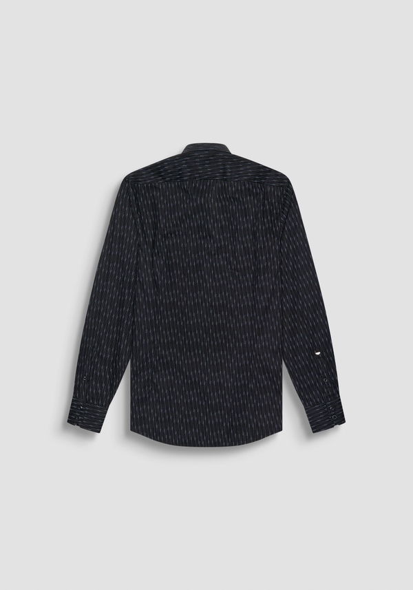 SLIM FIT "NAPOLI" SHIRT IN BLUE COTTON WITH MICRO PATTERN - Antony Morato Online Shop
