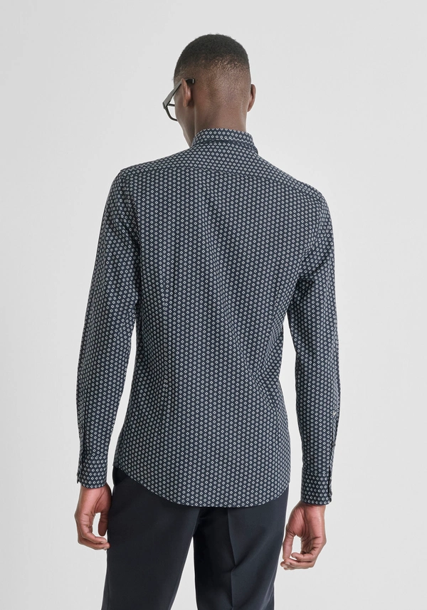 SLIM FIT "NAPOLI" COTTON BLEND SHIRT IN PRINTED COTTON BLEND - Antony Morato Online Shop