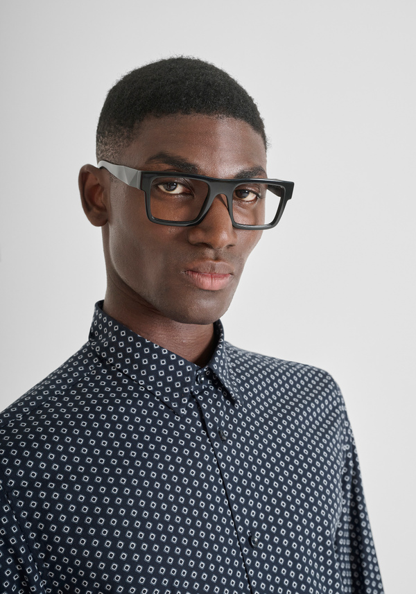 SLIM FIT "NAPOLI" COTTON BLEND SHIRT IN PRINTED COTTON BLEND - Antony Morato Online Shop