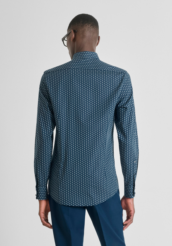 SLIM FIT "NAPOLI" COTTON BLEND SHIRT IN PRINTED COTTON BLEND - Antony Morato Online Shop