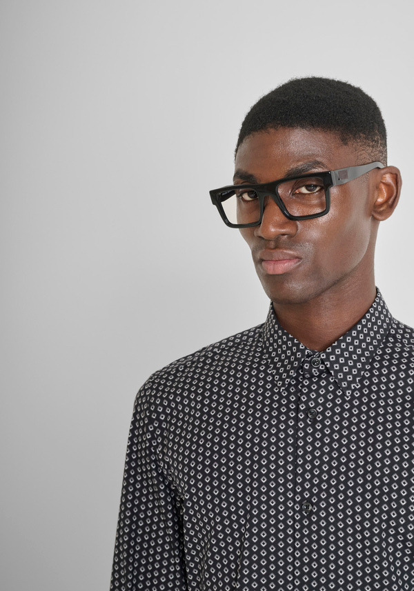 SLIM FIT "NAPOLI" COTTON BLEND SHIRT IN PRINTED COTTON BLEND - Antony Morato Online Shop