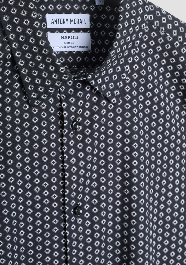 SLIM FIT "NAPOLI" COTTON BLEND SHIRT IN PRINTED COTTON BLEND - Antony Morato Online Shop