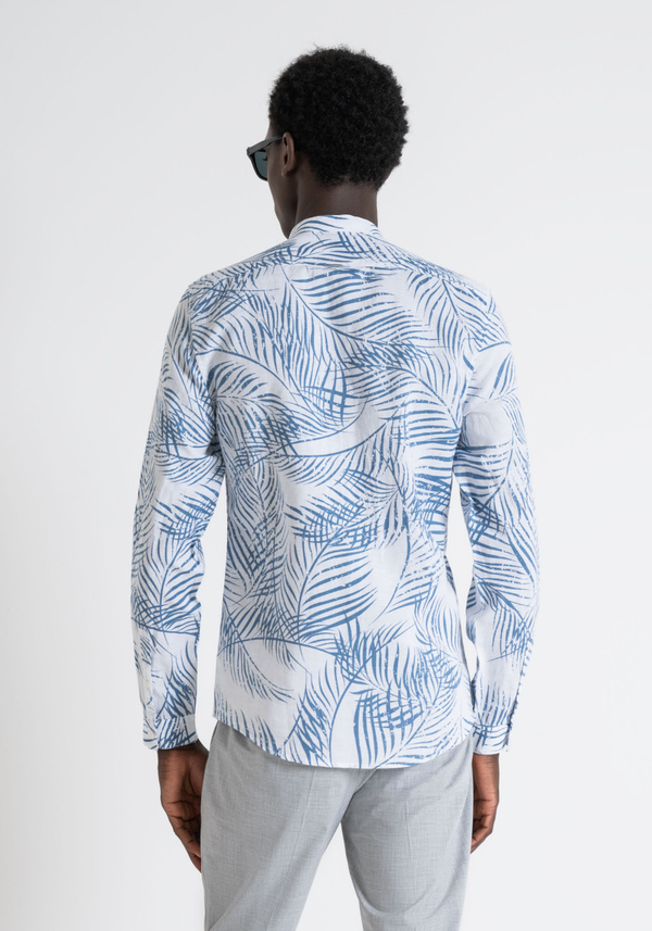 SLIM FIT "SEOUL" SHIRT IN COTTON LINEN BLEND PRINTED SOFT HAND - Antony Morato Online Shop