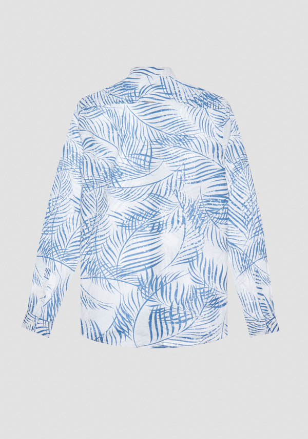 SLIM FIT "SEOUL" SHIRT IN COTTON LINEN BLEND PRINTED SOFT HAND - Antony Morato Online Shop
