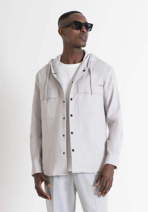 CAMICIA RELAXED FIT CON CAPPUCCIO IN TWILL DI COTONE E TASCHE - Antony Morato Online Shop