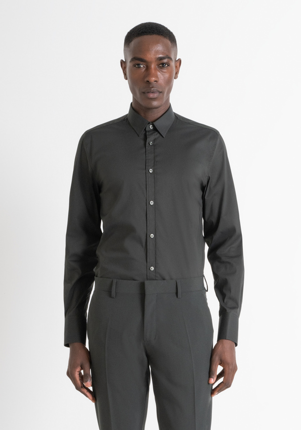 CAMICIA "MILANO" SUPER SLIM FIT IN POPELINE DI COTONE TOCCO MORBIDO ELASTICO - Antony Morato Online Shop