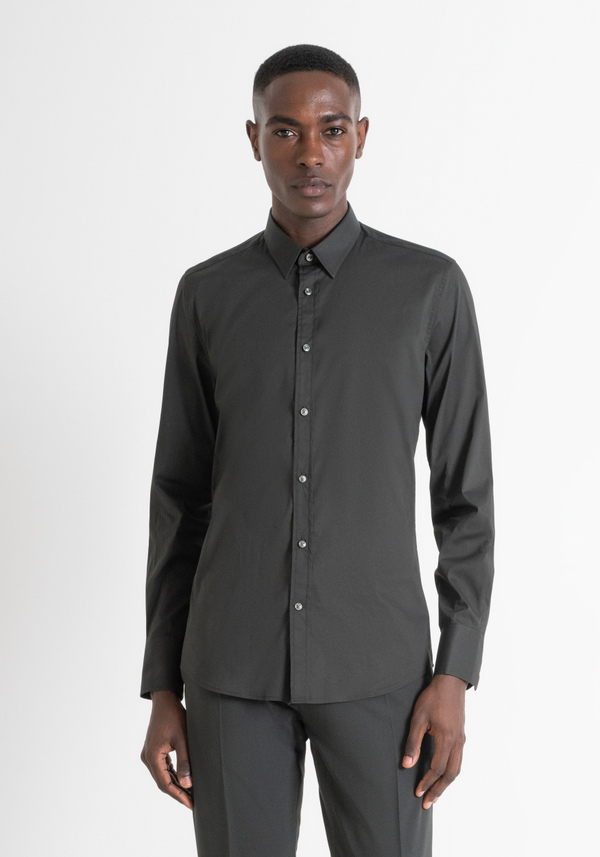 CAMICIA "MILANO" SUPER SLIM FIT IN POPELINE DI COTONE TOCCO MORBIDO ELASTICO - Antony Morato Online Shop