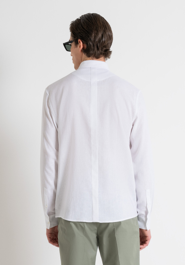 SMYRNA REGULAR FIT SHIRT IN LINEN VISCOSE BLEND FABRIC SOFT HAND - Antony Morato Online Shop