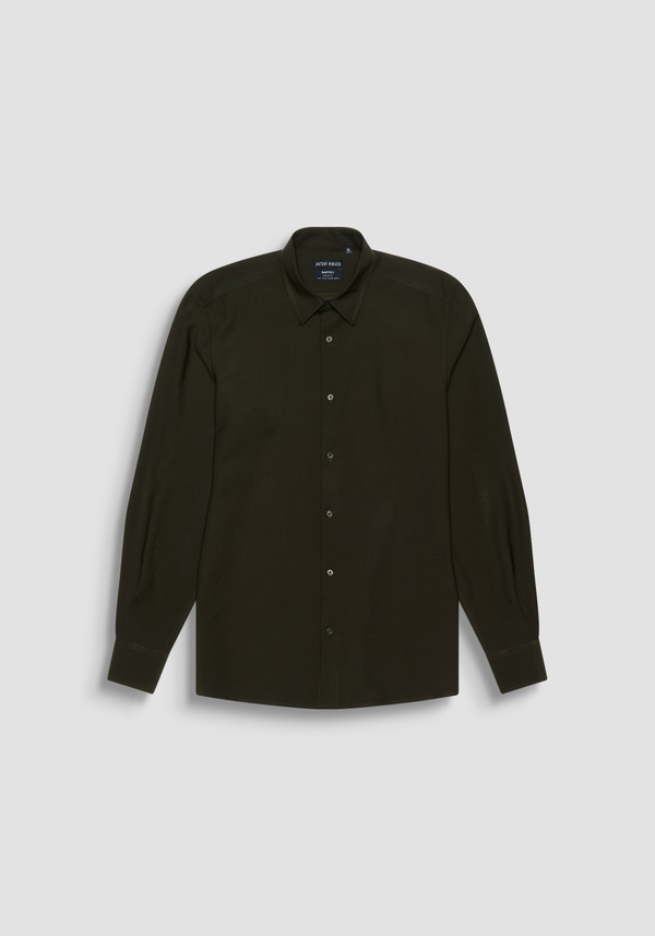 REGULAR FIT "NAPOLI" SHIRT IN GREEN SOFT-HAND VISCOSE BLEND - Antony Morato Online Shop