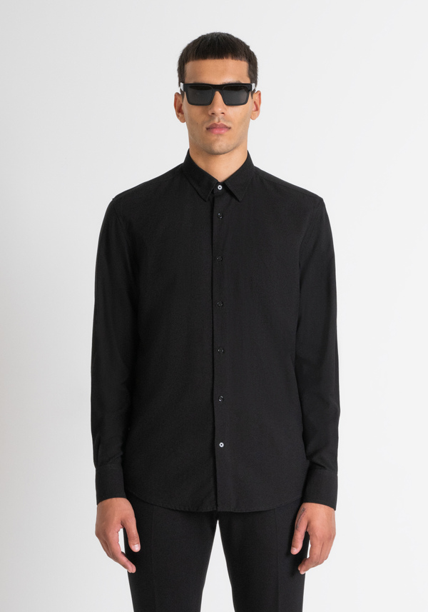 HEMD „NAPOLI“ REGULAR FIT AUS SCHWARZEM VISKOSE-MISCHGEWEBE MIT WEICHER NOTE - Antony Morato Online Shop