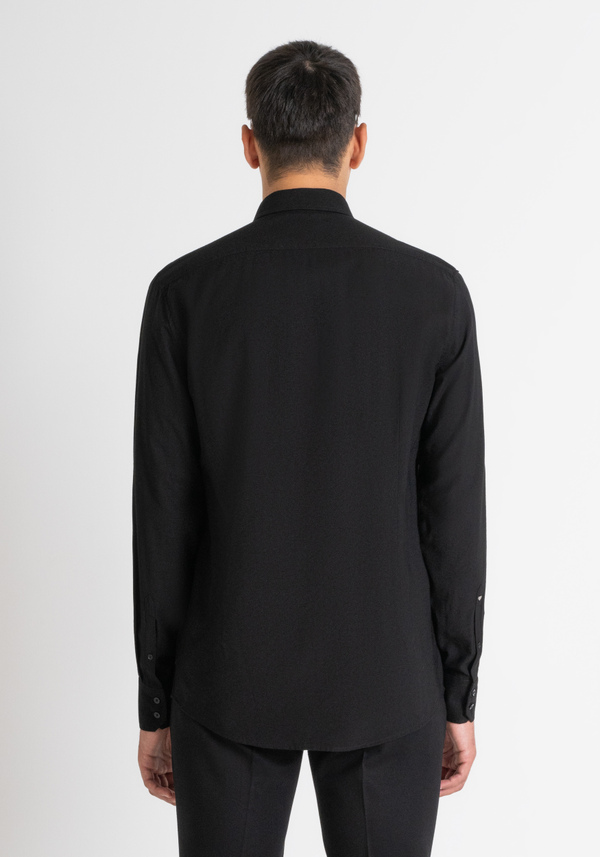 HEMD „NAPOLI“ REGULAR FIT AUS SCHWARZEM VISKOSE-MISCHGEWEBE MIT WEICHER NOTE - Antony Morato Online Shop