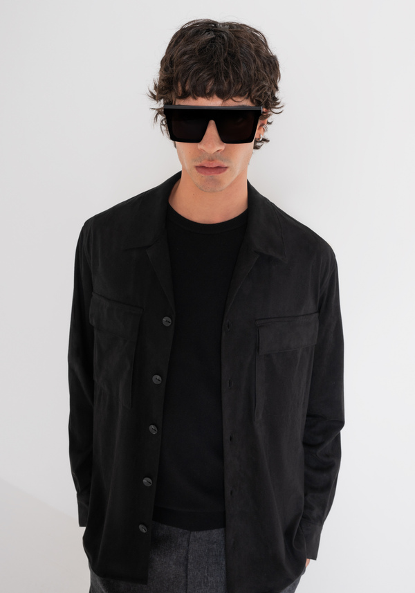 REGULAR FIT SHIRT STRAIGHT CUT IN SUEDE-EFFECT FABRIC - Antony Morato Online Shop