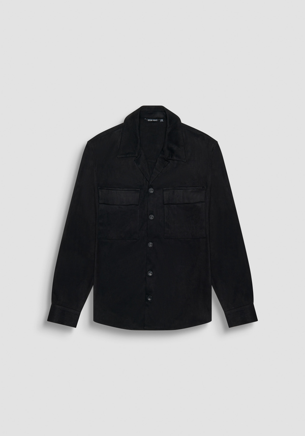 REGULAR FIT SHIRT STRAIGHT CUT IN SUEDE-EFFECT FABRIC - Antony Morato Online Shop