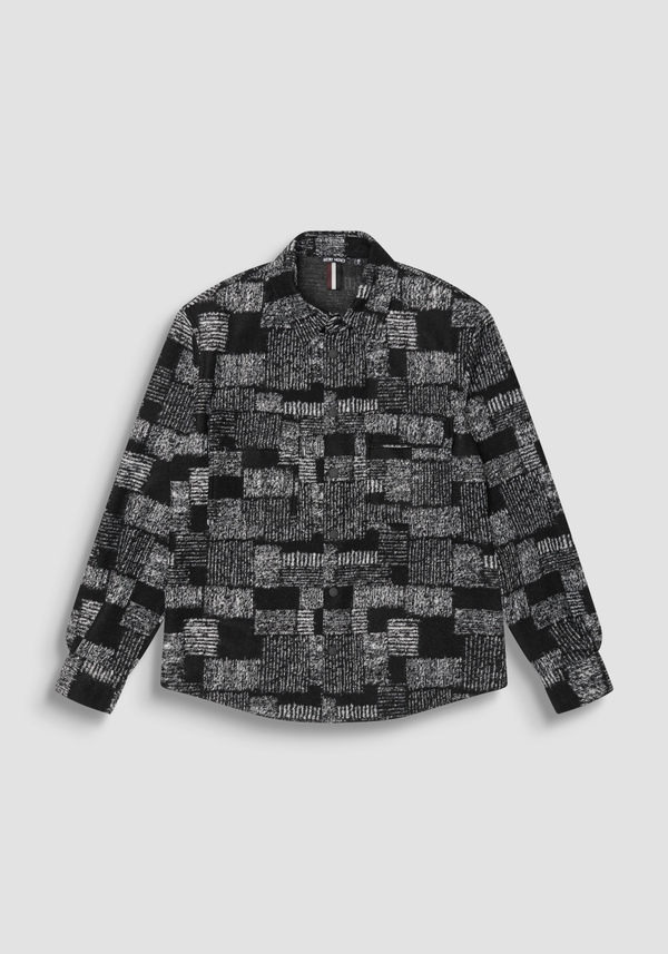 REGULAR STRAIGHT FIT "MUNICH" WOOL BLEND SHIRT WITH ABSTRACT PRINT - Antony Morato Online Shop