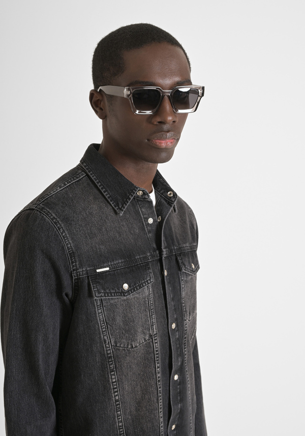 "DAN" REGULAR FIT USED EFFECT DENIM SHIRT - Antony Morato Online Shop