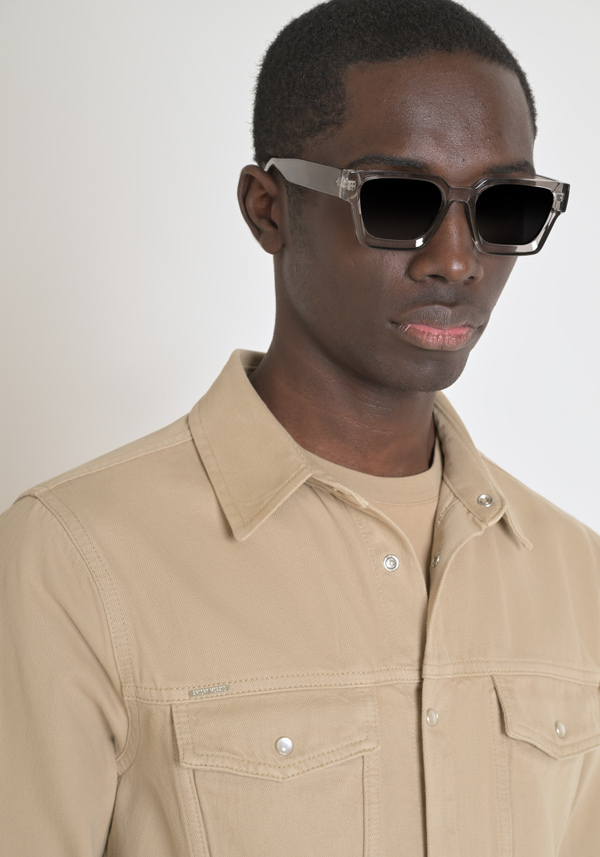 "DAN" REGULAR FIT SOLID COLOUR DENIM SHIRT - Antony Morato Online Shop