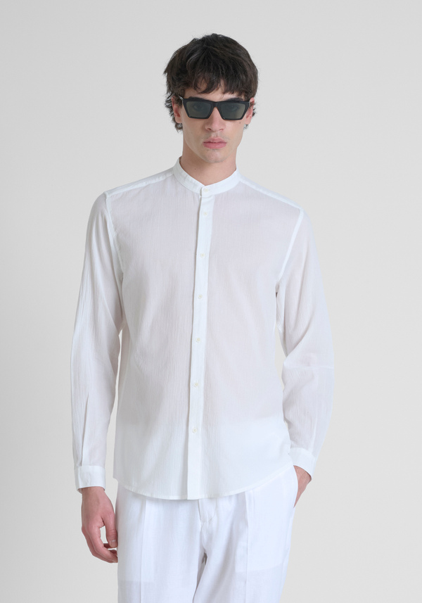 REGULAR FIT SHIRT "SEOUL" IN COTTON FABRIC WRINKLE FINISH - Antony Morato Online Shop