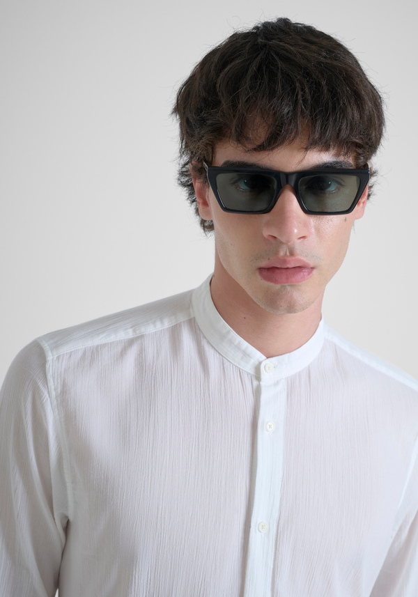 REGULAR FIT SHIRT "SEOUL" IN COTTON FABRIC WRINKLE FINISH - Antony Morato Online Shop